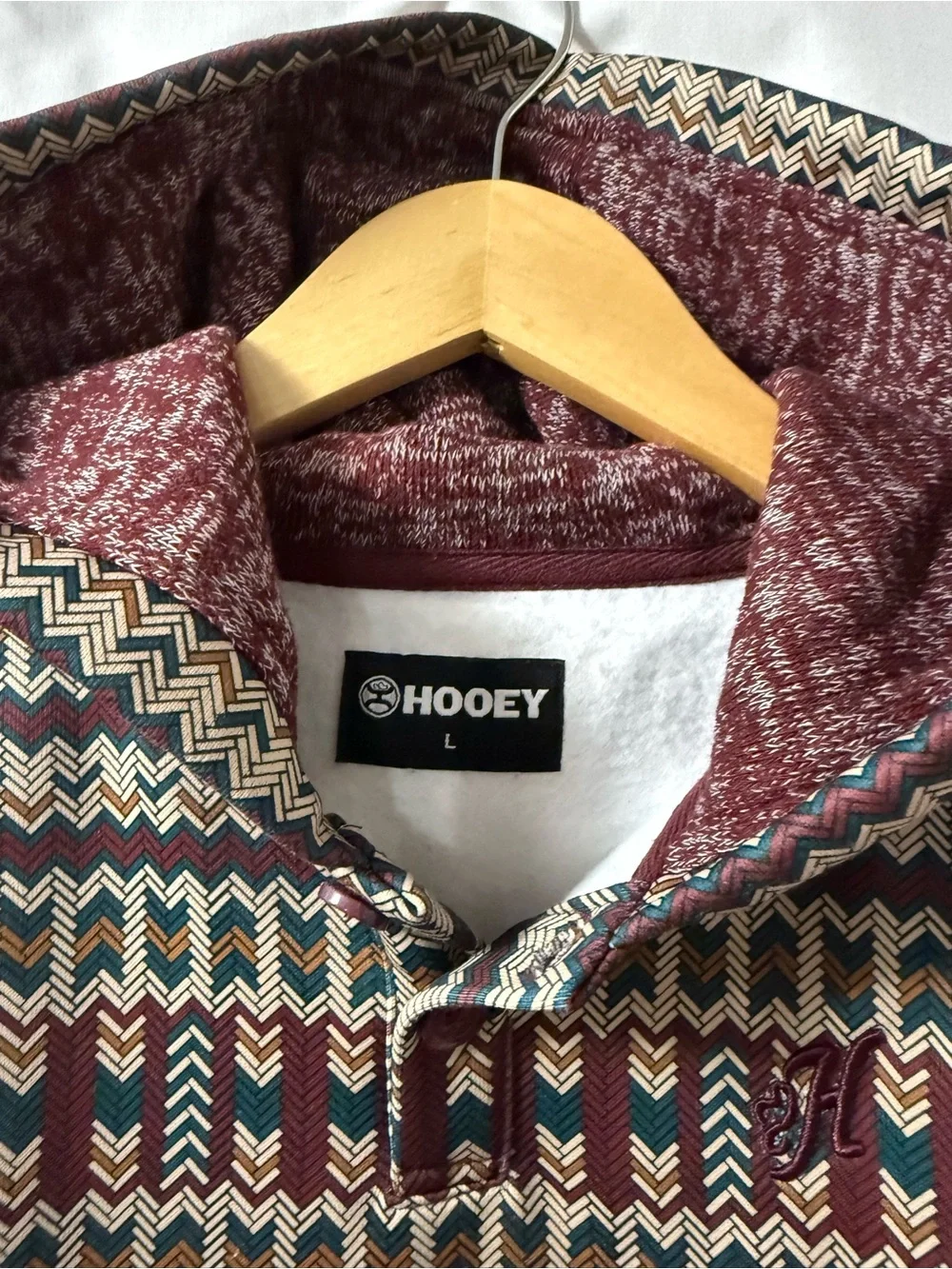 Hooey Youth Large Maroon Jimmy Aztec Knit Pullover Hoodie 0165
